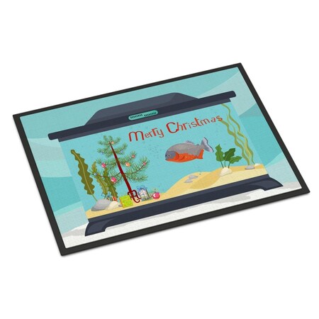 Carolines Treasures 24 x 36 in. Piranha Merry Christmas Indoor or Outdoor Mat CK4534JMAT